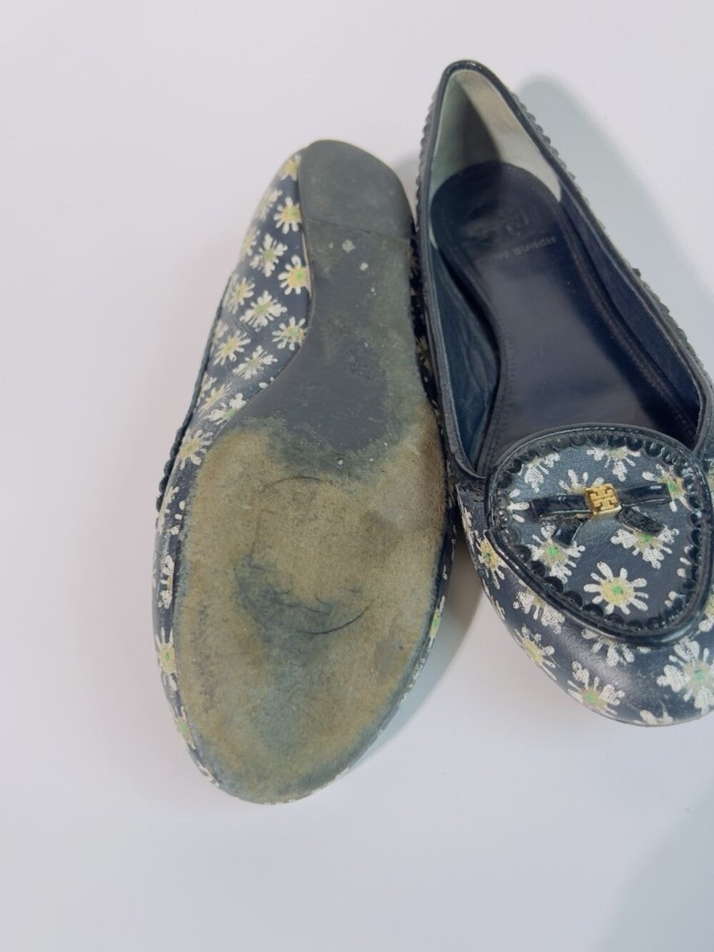 Tory Burch Reva Floral Print Ballet Flats Daisy Leather Size 8 M Rare - Picture 9 of 11